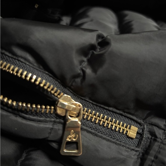 SAM EDELMAN FAUX FUR TRIM HOODED DOWN FEATHER BLACK PUFFER WINTER SKI COAT SZ M - Picture 7 of 13